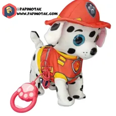 عروسک سگ نگهبان حرکتی و قلادر دار شخصیت مارشال - paw patrol