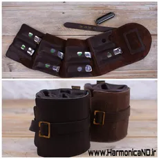 کیف چرم برای سازدهنی دیاتونیک (هارمونیکا)  - Leather bag for harmonica