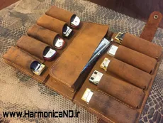 کیف چرم برای سازدهنی دیاتونیک و کروماتیک ترکیبی (هارمونیکا)  - Leather bag for harmonica