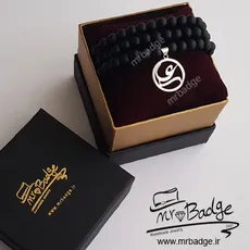 گردنبند مردانه پلاک اسم علی با سنگ اونیکس 