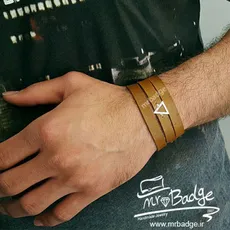 دستبند چرمی مردانه مثلث - Triangle Leather bracelet
