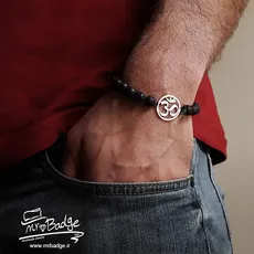 دستبند مردانه ام (OM) با سنگ لاوا - Men's Bracelets om