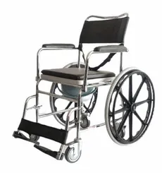 ویلچر حمامی 6 چرخ با قابلیت قرار گیری بر روی توالت فرنگی  - Commode Wheel Chair