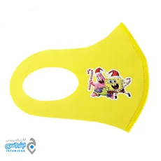 ماسک کودک پارچه ای طرح دار ( 3 عددی )  رنگ زرد