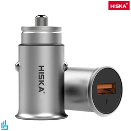 شارژر فندکی 18وات هیسکا مدل HCC-308 به همراه کابل تبدیل USB-C