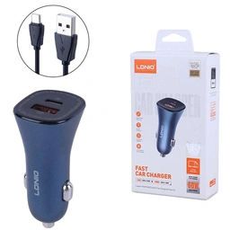 شارژر فندکی الدینیو C3 با کابل TypeC