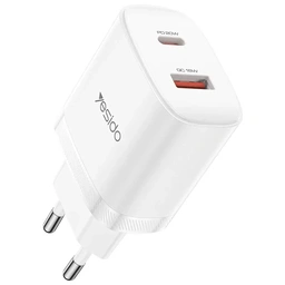 شارژر دیواری 20 وات Yesido یسیدو YC106 + کابل تایپ سی به تایپ سی