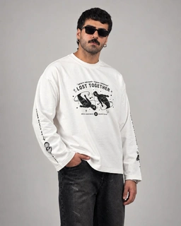 لانگ اسلیو باکسی Space سفید سایز L/XL پک 2 عددی