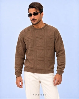 بافت knit2605 قهوه ای پک 4 عددی