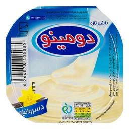 دسر ظرفی وانیلی 100گ دومینو