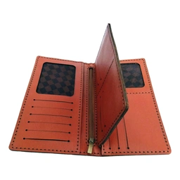کیف پول و جا موبایلی چرم طبیعی دست دوز مدل kpg-02