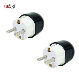 دوشاخه برق تیراژه مدل ارت دار کد S41 بسته دو عددی