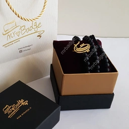 گردنبند مردانه پلاک شایان با سنگ اونیکس 