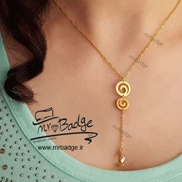 گردنبند زنانه دایره و سنگ سواروسکی  
