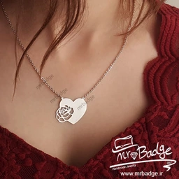 گردنبند زنانه قلب و گل