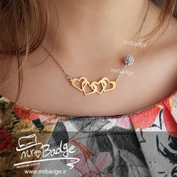 گردنبند رنانه قلب با گوی سواروسکی نگین دار 