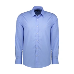 پیراهن تترون آستین بلند مردانه رنگ آبی روشن تولید پاتن جامه می باشد. پیراهن قواره دار بوده جنس پارچه