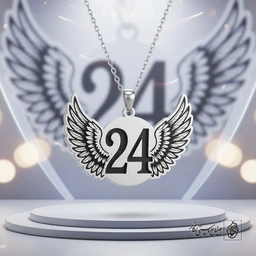 گردنبند عدد ۲۴ بال فرشته کد 60145