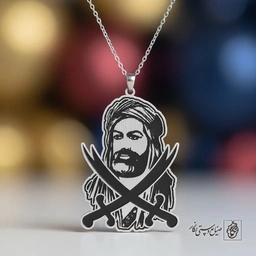 گردنبند تمثال امام علی (ع) و دو ذوالفقار کد 60200