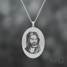 گردنبند تمثال امام حسین (ع) (بیضی) کد 60203