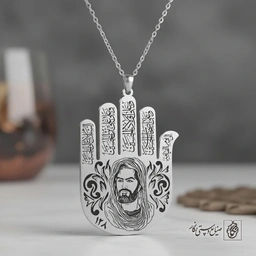 گردنبند دست حضرت ابوالفضل (ع) با تمثال و زیارت عاشورا کد 60204