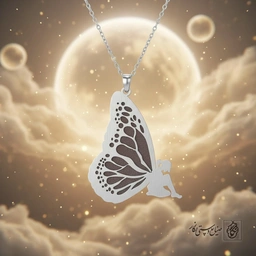 گردنبند فرشته و بال پروانه کد 60220