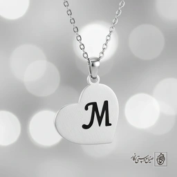 گردنبند قلب و حرف M (اول اسم) کد 60229