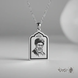 گردنبند چهره شهید سید علی حسینی خامنه ای کد 60324