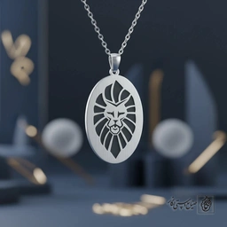 گردنبند رخ شیر (مینیمال - بیضی) کد 60393