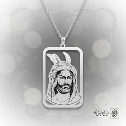گردنبند شمایل حضرت عباس (ع) قاب‌دار کد 60419