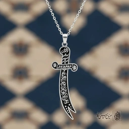 گردنبند شمشیر ذوالفقار لافتی الاعلی (مدل پهن) کد 60455