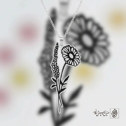 گردنبند گل بابونه (مدل خطی) کد 60460