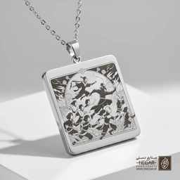 گردنبند طرح نبرد عناصر آواتار  (حکاکی لیزری فایبر، مدل قاب مربع) کد 500152