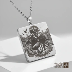 گردنبند طرح  ورزشی (بالتیمور) (حکاکی لیزری فایبر، مدل قاب مربع) کد 500184