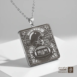 گردنبند طرح لوگو براونز گرافیکی (حکاکی لیزری فایبر، مدل قاب مربع) کد 500708