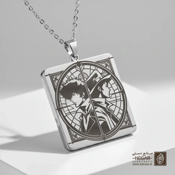گردنبند طرح تیم کاوبوی بباپ (حکاکی لیزری فایبر، مدل قاب مربع) کد 500748