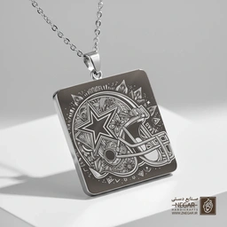 گردنبند طرح کلاهخود دالاس کاوبویز (حکاکی لیزری فایبر، مدل قاب مربع) کد 500864