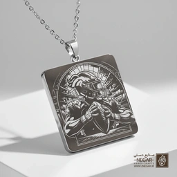 گردنبند طرح نماد تیم دنور برانکوز (حکاکی لیزری فایبر، مدل قاب مربع) کد 500930