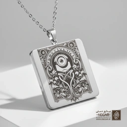 گردنبند طرح نماد مینیونی خاص (حکاکی لیزری فایبر، مدل قاب مربع) کد 500938
