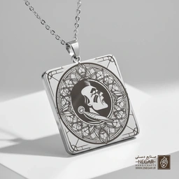 گردنبند طرح نماد Seminoles (جنگجو) (حکاکی لیزری فایبر، مدل قاب مربع) کد 501364
