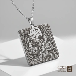 گردنبند طرح نبرد با ارواح (فیلم) (حکاکی لیزری فایبر، مدل قاب مربع) کد 501423