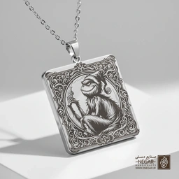 گردنبند طرح گرینچ در حال نوشیدن (حکاکی لیزری فایبر، مدل قاب مربع) کد 501562