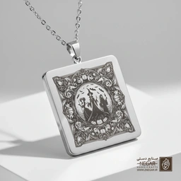 گردنبند طرح جادوگران هوکوس پوکوس در قاب (حکاکی لیزری فایبر، مدل قاب مربع) کد 501855