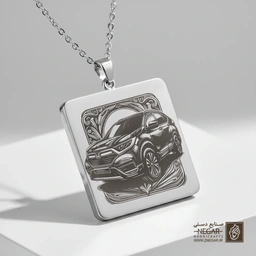 گردنبند طرح هوندا CR-V مدرن (حکاکی لیزری فایبر، مدل قاب مربع) کد 501872