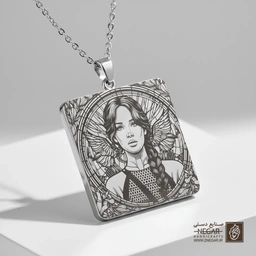 گردنبند طرح کتنیس اوردین در قاب (حکاکی لیزری فایبر، مدل قاب مربع) کد 501906