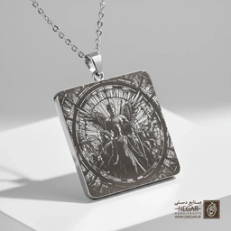 گردنبند طرح حماسی هانگر گیمز () (حکاکی لیزری فایبر، مدل قاب مربع) کد 501913