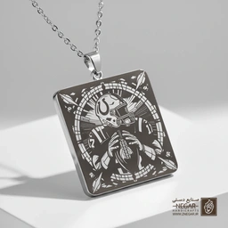 گردنبند طرح کلکسیونی تیم کولتز (حکاکی لیزری فایبر، مدل قاب مربع) کد 501947