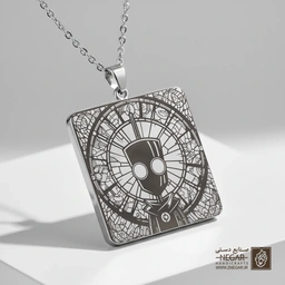 گردنبند طرح کاراکتر زیم در قاب (حکاکی لیزری فایبر، مدل قاب مربع) کد 501950