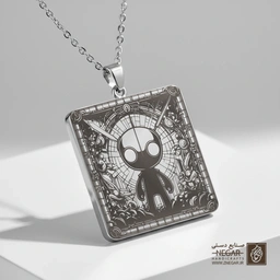 گردنبند طرح آواتار فضایی زیم (حکاکی لیزری فایبر، مدل قاب مربع) کد 501958