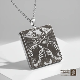 گردنبند طرح بازیکن لاس وگاس ریدرز (حکاکی لیزری فایبر، مدل قاب مربع) کد 502089